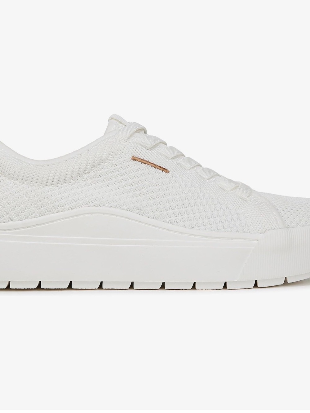 Dr. Scholl's White Knit Platform Sneakers with Brown Accent - Picture 7 of 12